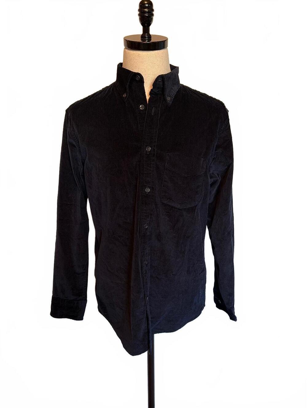 Banana Republic Corduroy Shirt M Rich Navy Dark Academia Ivy League Button Down
